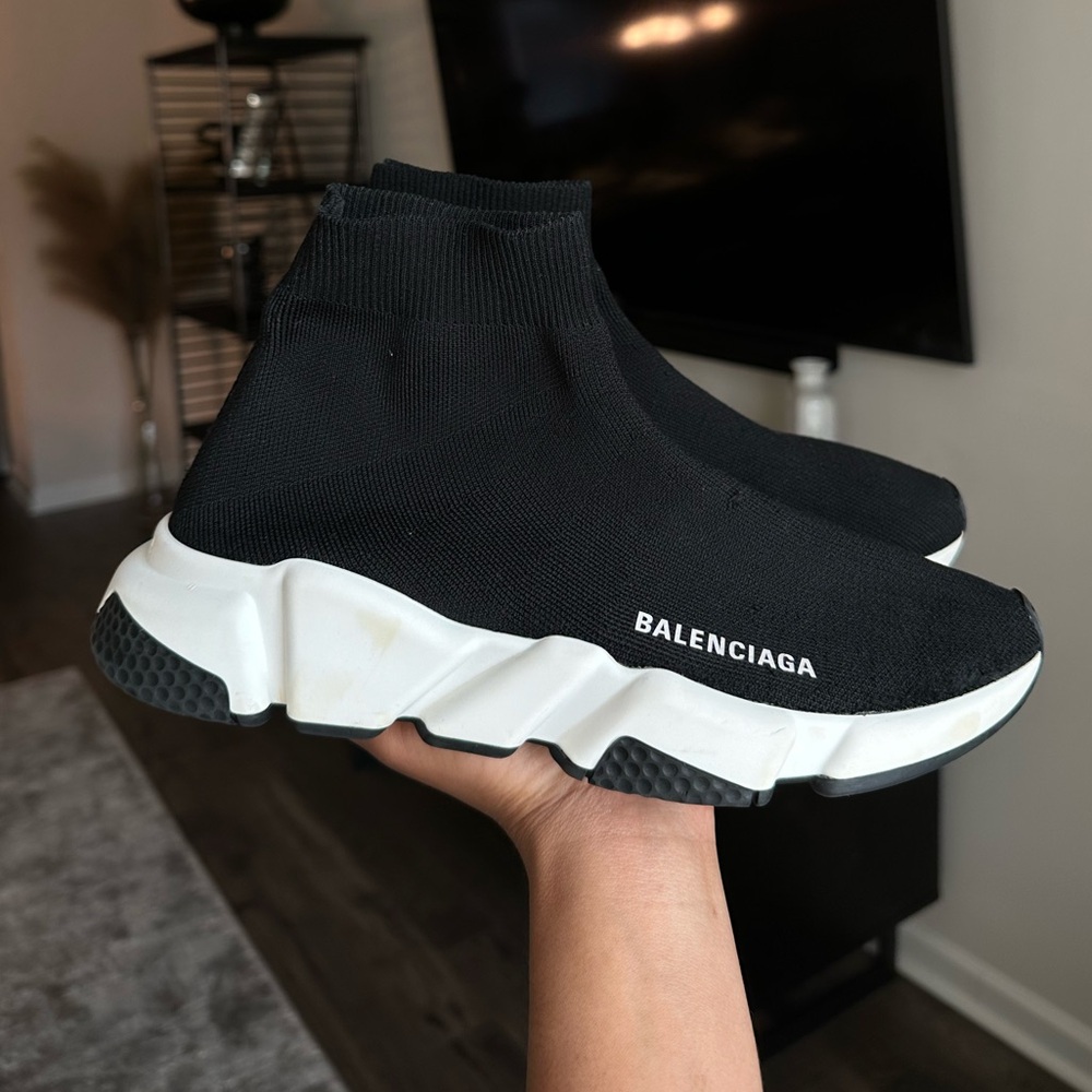 Balenciaga Speed Knit Sneaker, Black, Women’s Size 9/39